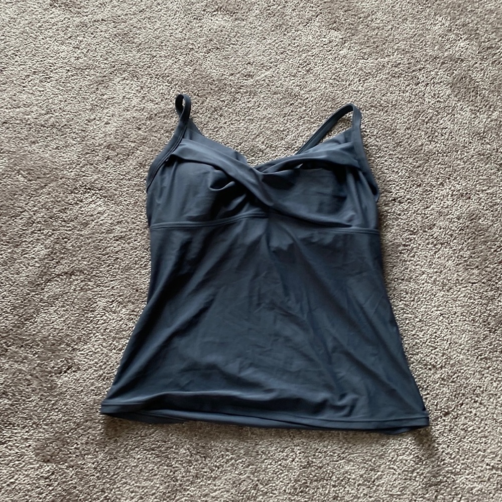 Athleta Gray Underwire Tankini Top Swim Adjustable Straps Lined SIZE 36B/C